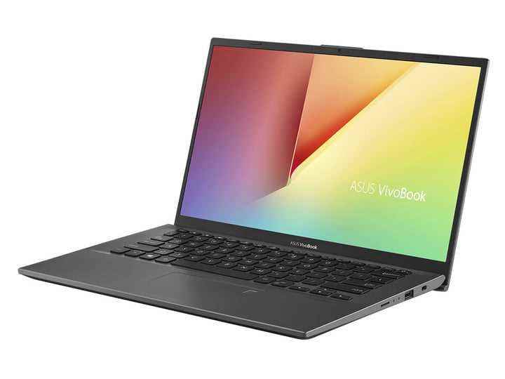 Beyaz arka planda Asus VivoBook 14 dizüstü bilgisayar.