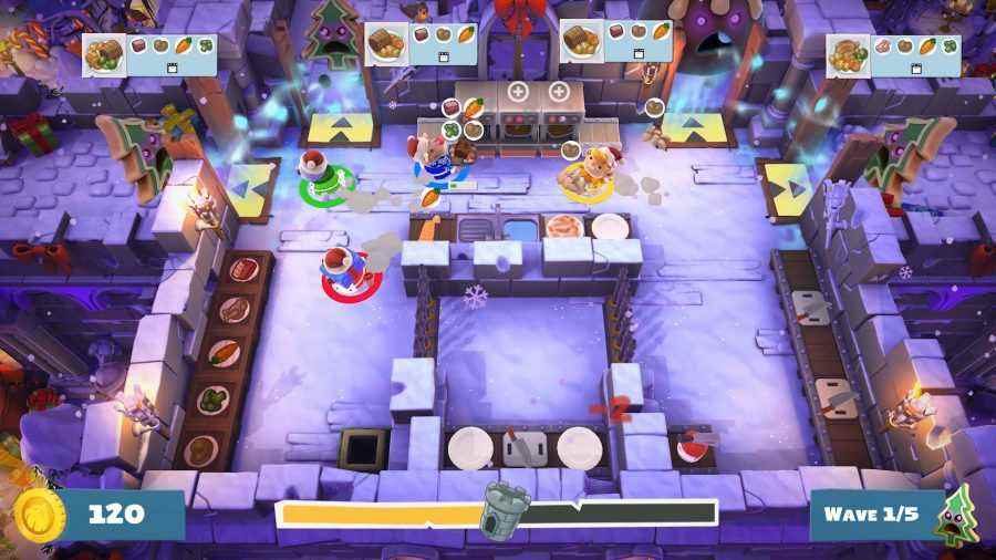 Overcooked 2'de karlı bir Noel seviyesi