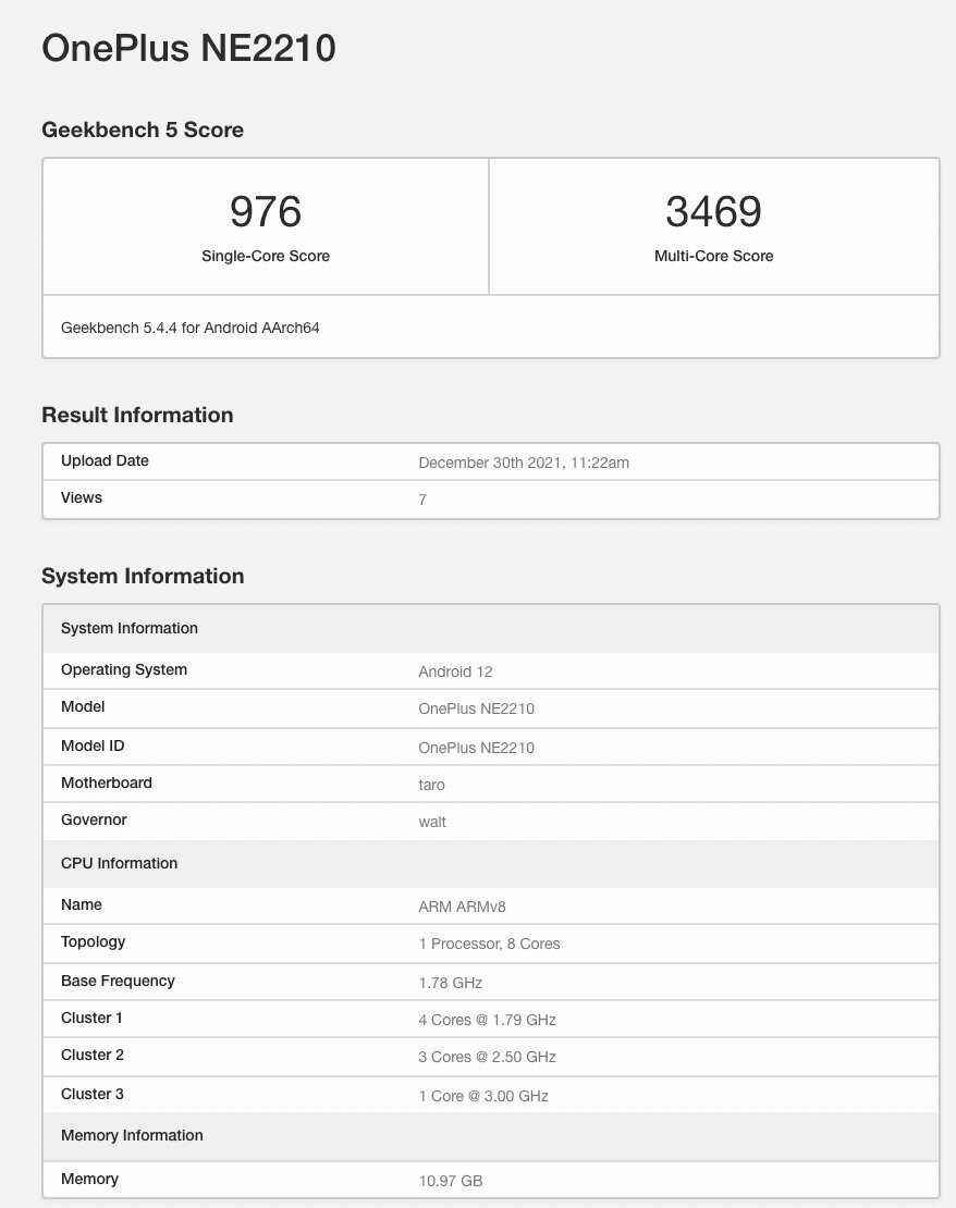 Bildirilen OnePlus 10 Pro Geekbench puanı - OnePlus 10 Pro Geekbench puanları görünüyor, Snapdragon 8 Gen 1 ve 12GB RAM onaylandı