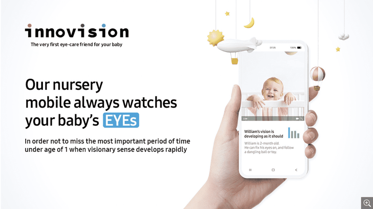 Bir cep telefonunda Innovision uygulaması ile kreş cep telefonumuz bebeğinizin gözlerini izliyor