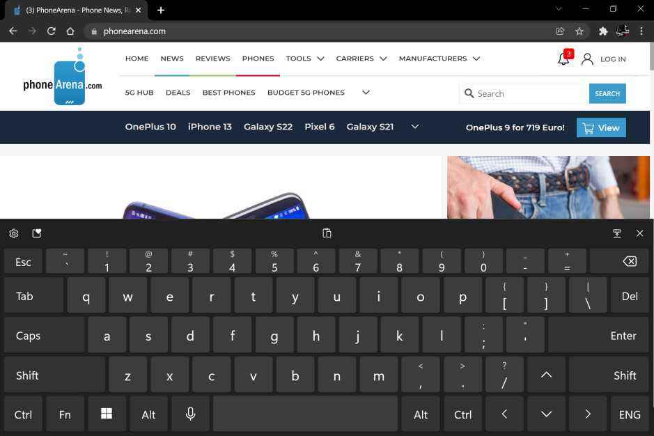 Yazmanız gerektiğinde, oldukça geleneksel bir dokunmatik klavye elde edersiniz - Windows 11 tableti iPad'imin yerini alabilir mi?  Peki, şaşırtıcı bir şekilde…
