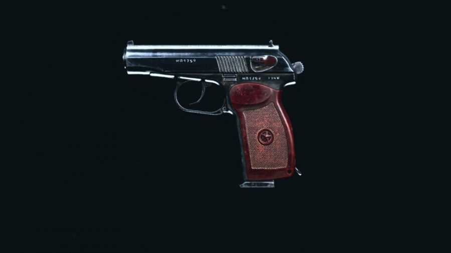 Call of Duty Warzone'un önizleme menüsündeki stok Sykov tabancası