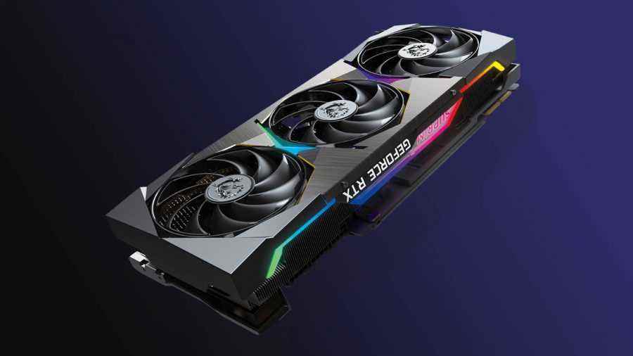 Mavi zemin üzerinde MSI RTX 3090