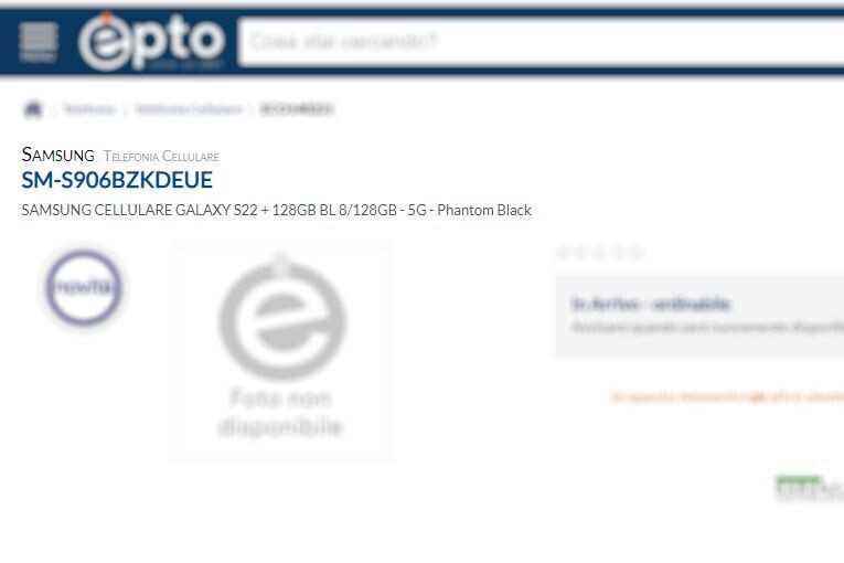 İtalyan sitesi Epto'daki Galaxy S22 listelerinden biri - Exynos yonga setli Galaxy S22 serisi Avrupalı ​​perakendecilerde görünmeye başladı