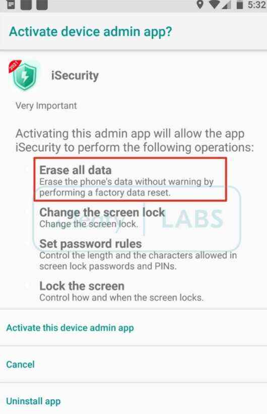 Kötü amaçlı yazılımla dolu uygulama, kurbanın telefonunda fabrika ayarlarına sıfırlama yapmak için izin ister - Bu Android kötü amaçlı yazılımı, telefonunuzu rastgele siler