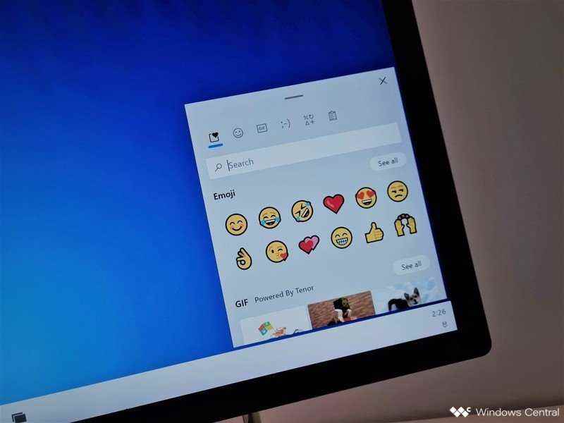 Windows 10X Emoji Paneli
