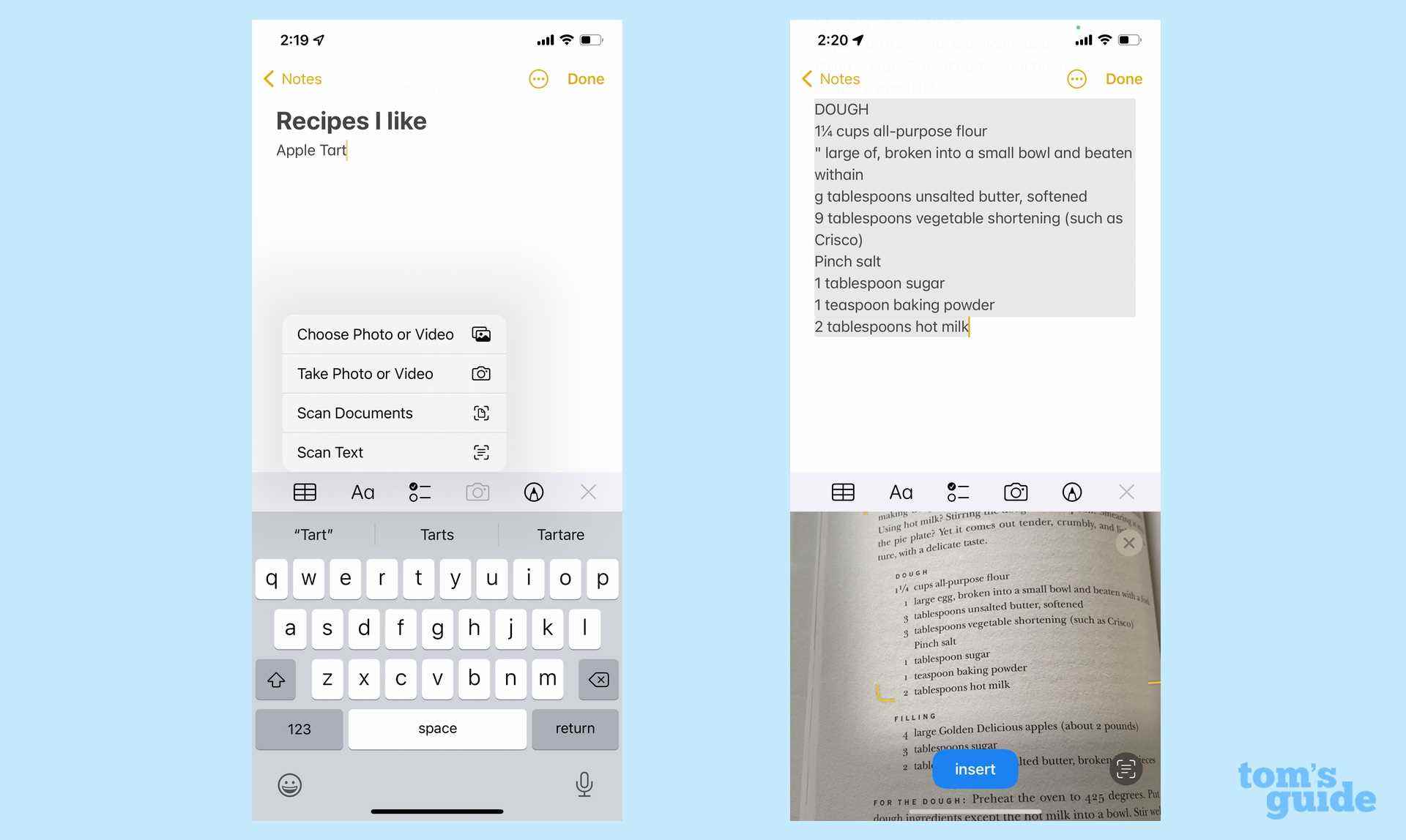 ios 15.4 Notes'ta canlı metin kullanma