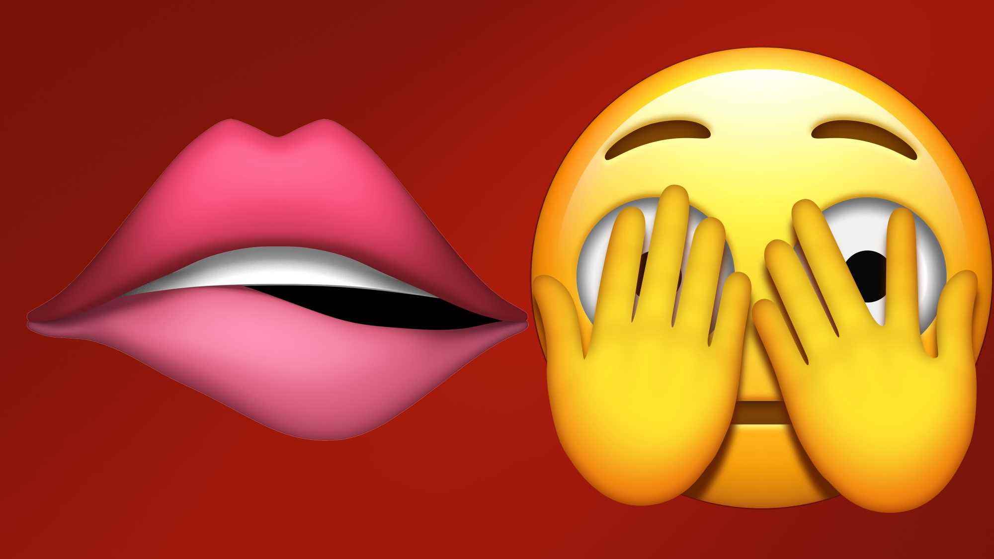 iOS 15.4 emoji ısıran dudak kaplı yüz