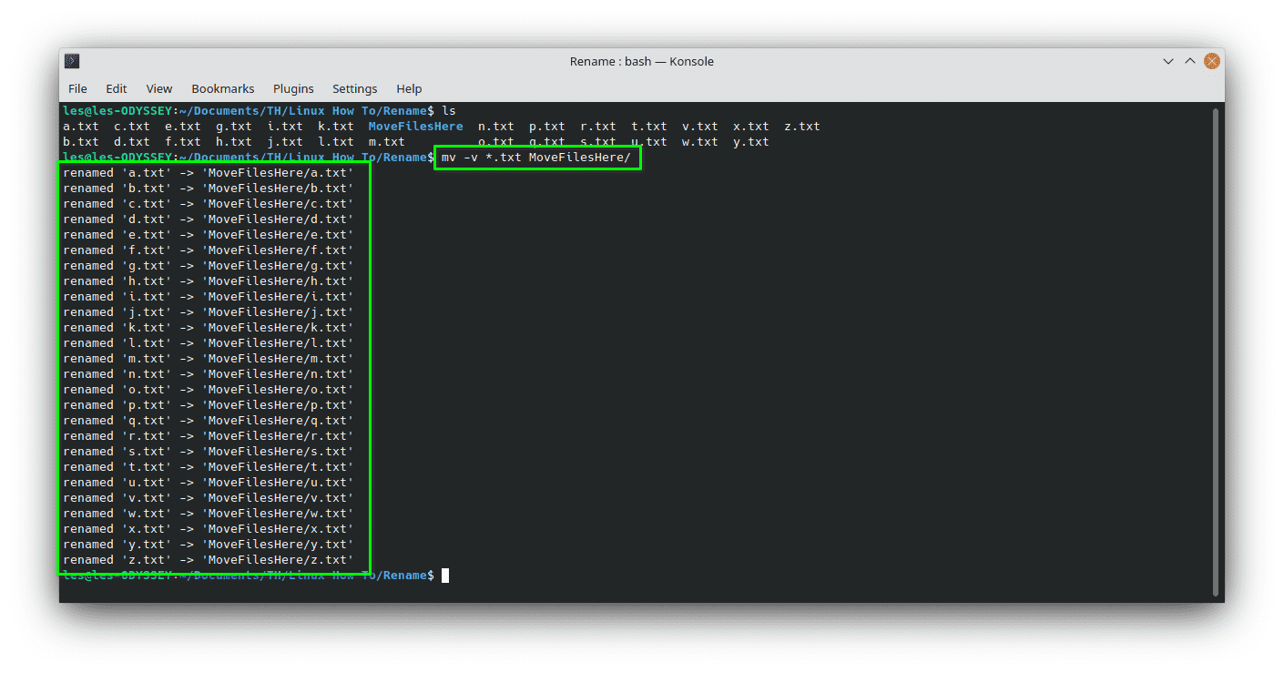 Linux'ta Dosyaları Taşıyın ve Yeniden Adlandırın