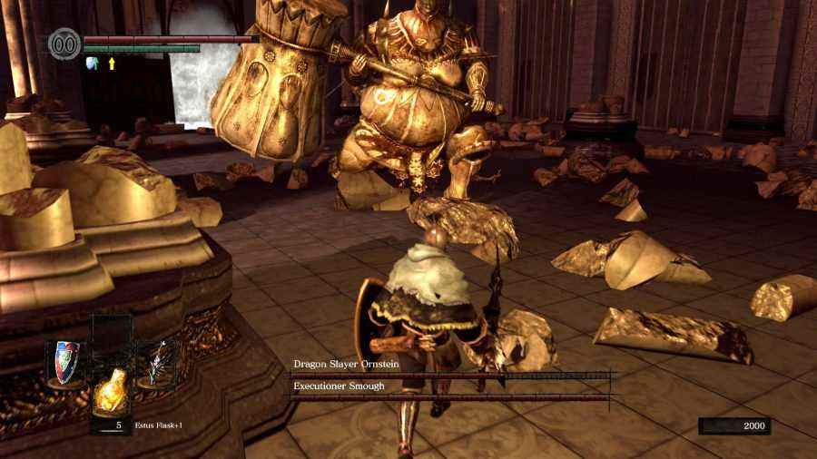 Dark Souls'da Dragon Slayer Ornstein ve Cellat Smough ile Savaşmak