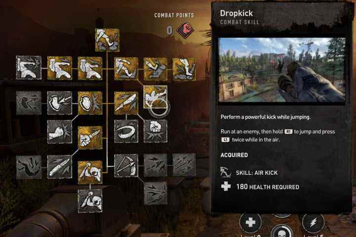 Dying Light 2'den Dropkick dövüş becerisi.