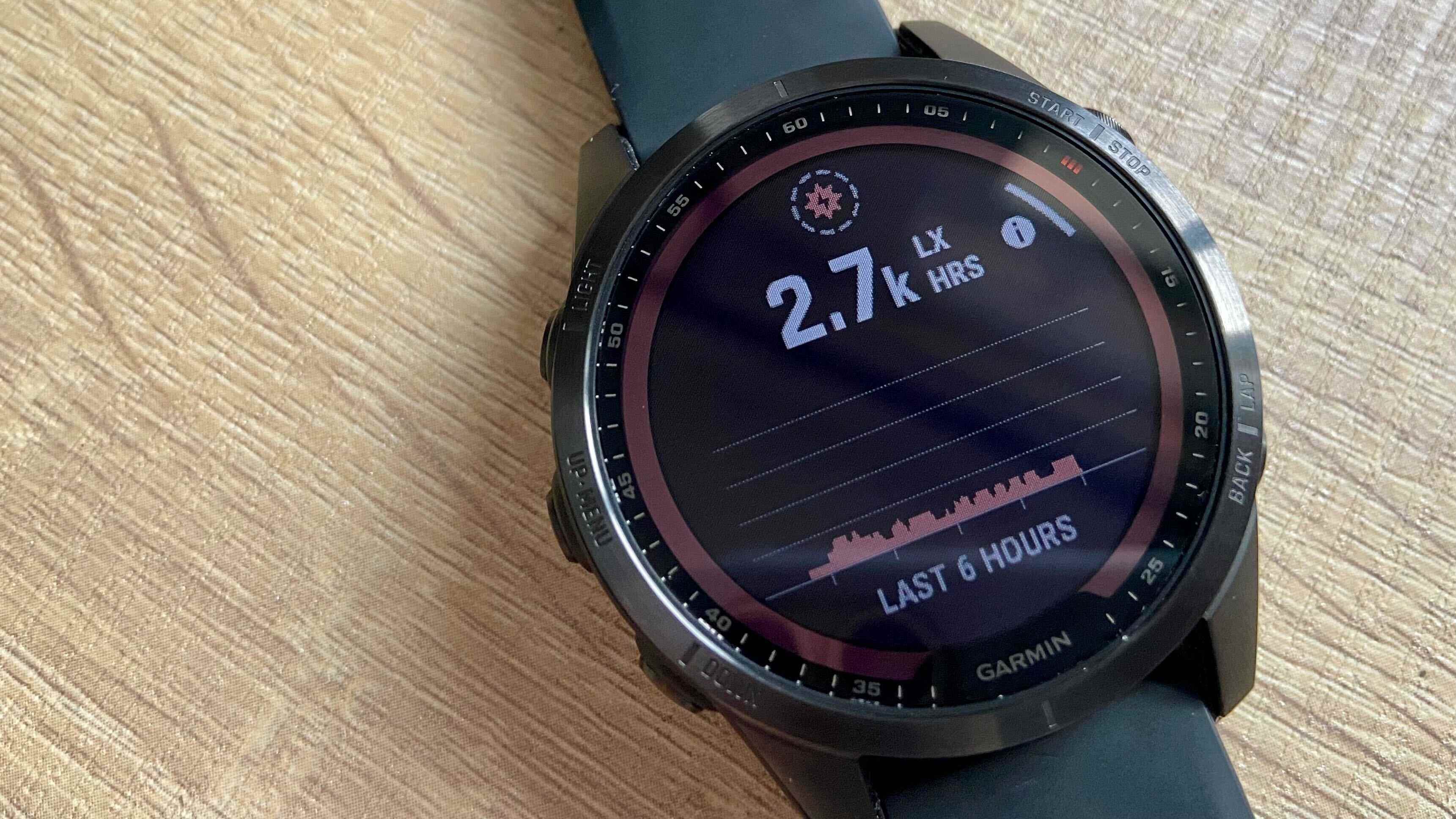 Garmin Fenix ​​7'deki güneş puanının bir fotoğrafı