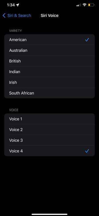 Telefonunuzda iOS 15.4 beta veya iOS 15.4 yüklü olana kadar, Siri'nin seçim yapabileceğiniz dört Amerikan ses seçeneği vardır - Siri'nin iOS 15.4'teki yeni sesi açıkça erkek veya kadın değildir