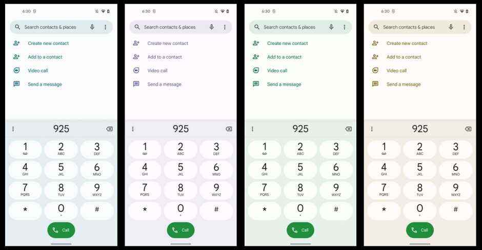 Yenilenmiş Materyal Işık modunda Android 12 için çevirici - Android 12 çevirici güncellemesi Google Telefon uygulamasında gizli