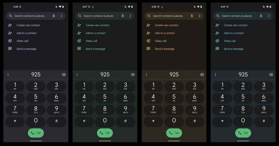Yenilenmiş Materyal Karanlık modda Android 12 için çevirici - Android 12 çevirici güncellemesi Google Telefon uygulamasında gizli