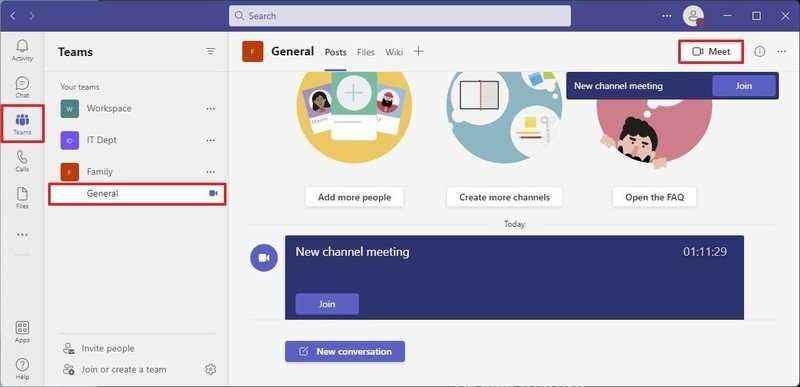 Microsoft Teams toplantısını başlatın