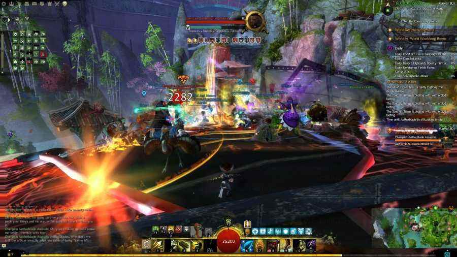 Guild Wars 2'de bir şehirde devasa bir çok oyunculu savaş