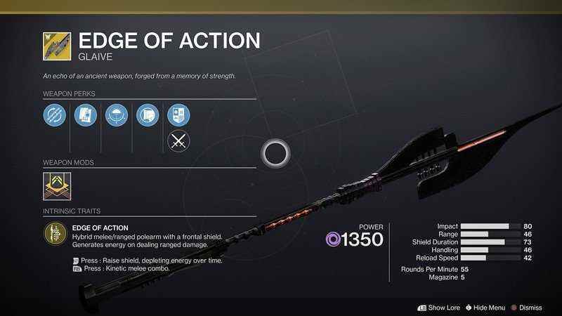 Destiny 2 Edge Of Action Egzotik