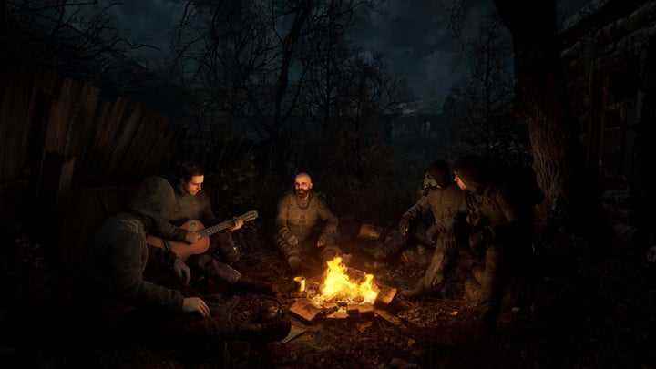 Hayatta kalanlar Stalker 2'de bir kamp ateşi etrafında toplanır.