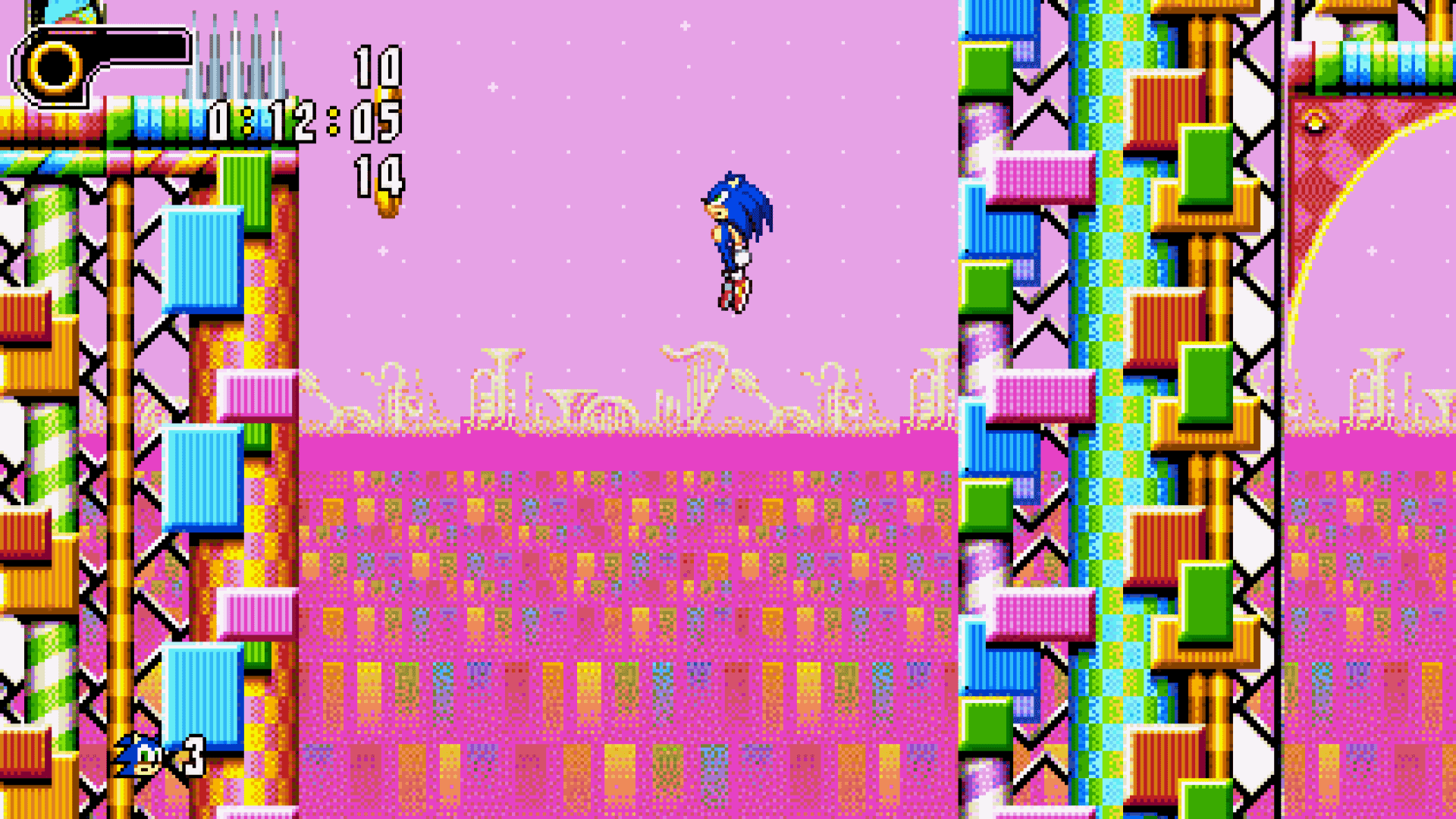 Bir mod olarak Sonic Mania'da Sonic Advance 2 seviye Müzik Tesisi