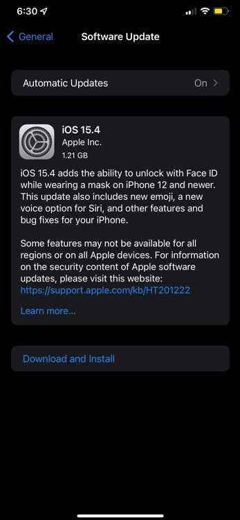 Apple, maske takarken FaceTime kullanmanıza izin veren iOS 15.4'ü yayınladı - Apple, iOS 16 gelmeden önce son büyük iOS güncellemesini yayınladı