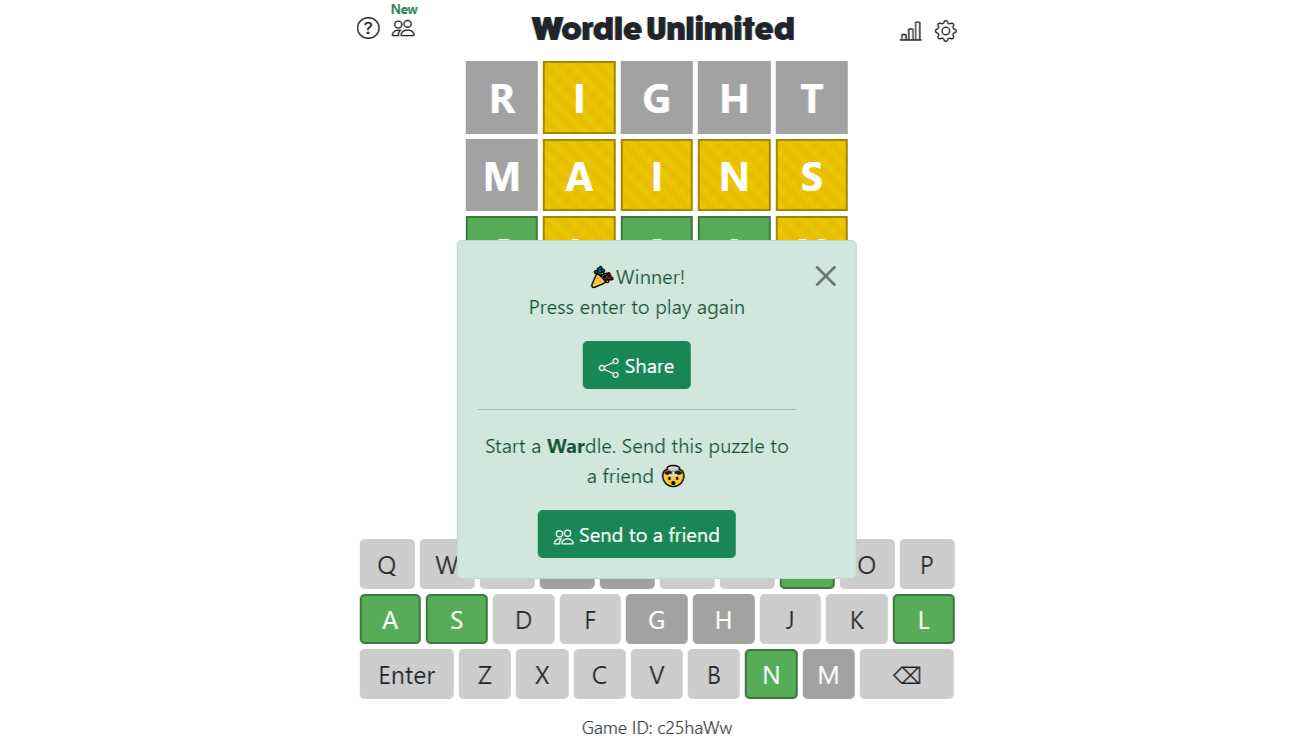 TechRadar bir Wordle Unlimited oyunu kazanıyor