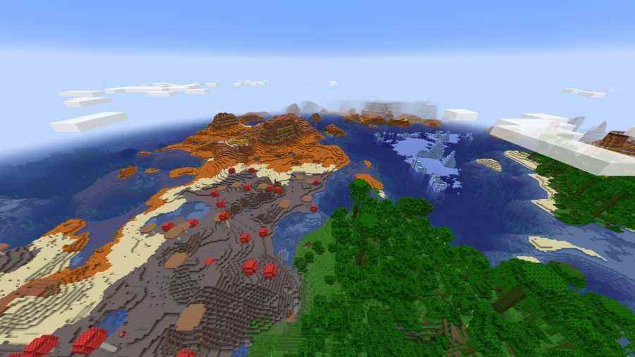 En iyi Minecraft tohumları: Yakınlarda dört biyom bulunan bir Minecraft tohumu