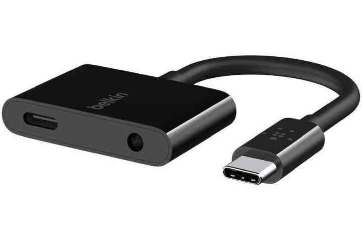 Belkin Rockstar 3.5mm Ses + USB-C Şarj Adaptörü.