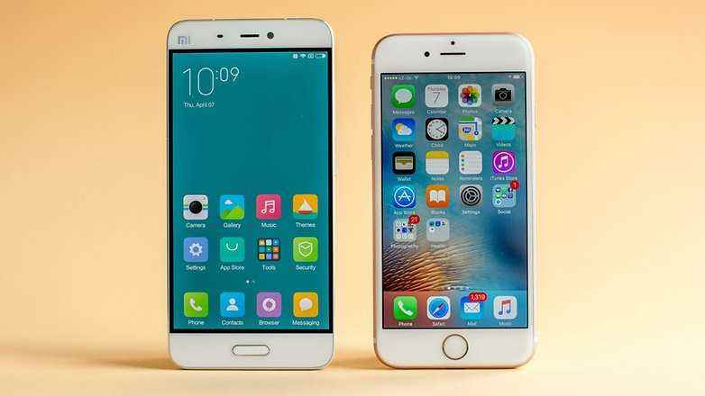 androidpit xiaomi mi5 vs elma iphone 6s ekranı