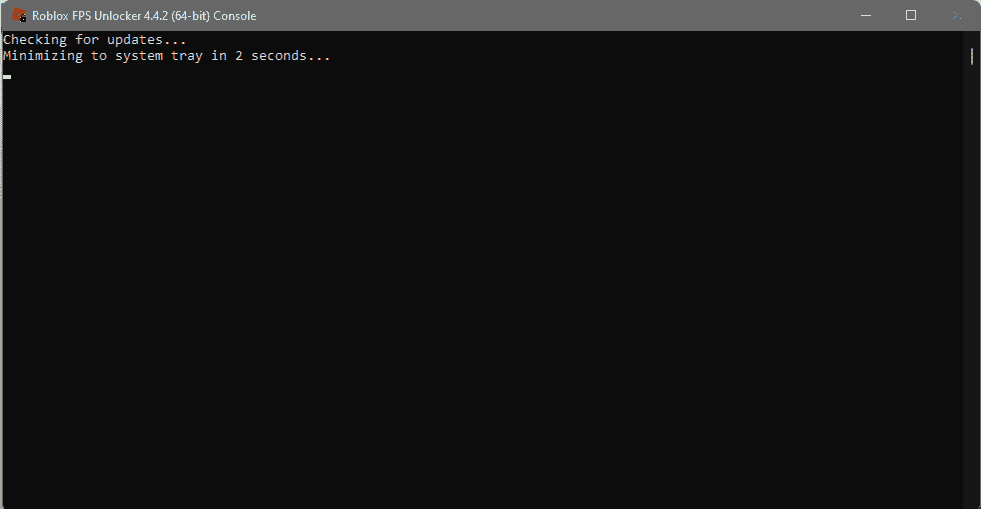Roblox FPS Unlocker'ı açtığınızda açılan Komut İstemi.