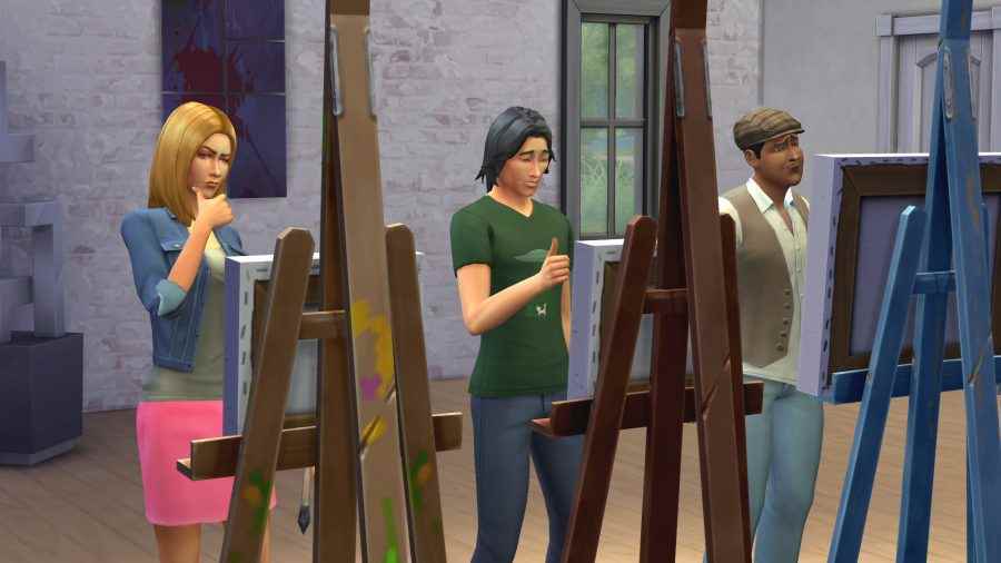 Şövalelerin başında duran Sims, muhtemelen Sims 5'te ideal haleflerini resmediyor