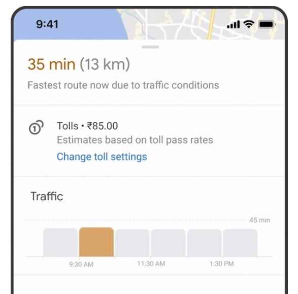 Google Haritalar, yolculuğunuzda ne kadar para harcayacağınızı size söyleyecektir - Google Haritalar yakında trafik ışıkları, dur işaretleri ve diğer yeni özellikleri ekleyecektir.