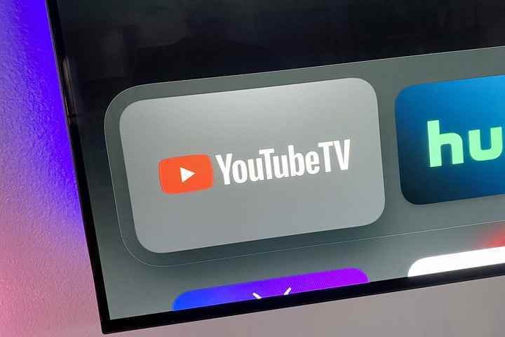 Apple TV'de YouTube TV uygulaması simgesi.