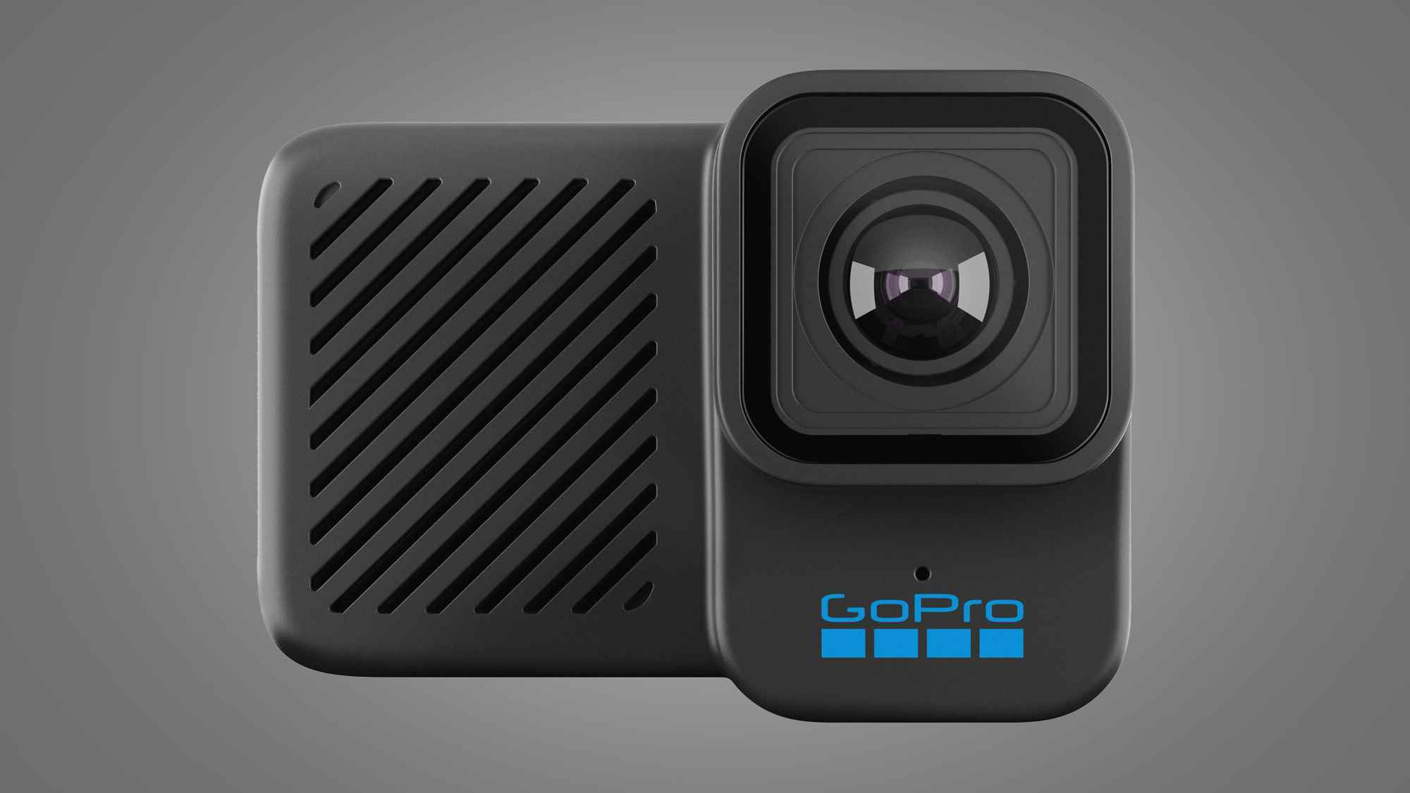 Gri bir arka plan üzerinde GoPro Hero 10 Black Bones kamera