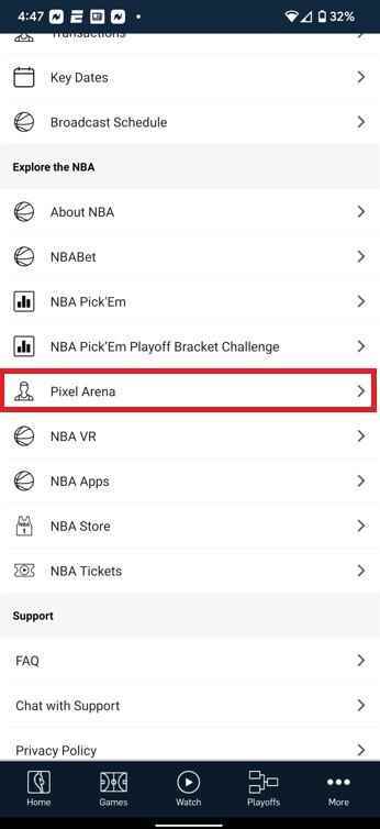 iOS veya Android NBA uygulamasında sanal Pixel Arena'yı bulun - NBA ve Google, playoff maçları sırasında sanal Pixel Arena'yı ziyaret etmenizi istiyor