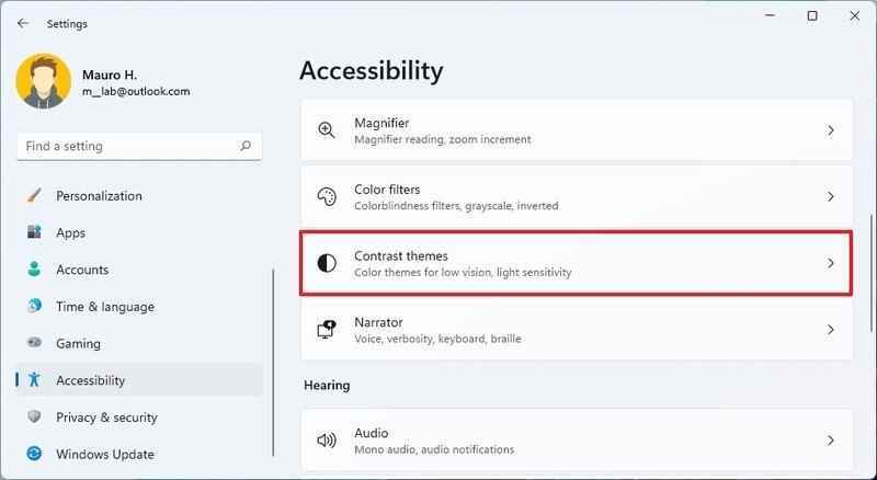 Windows 11 Kontrast Temaları