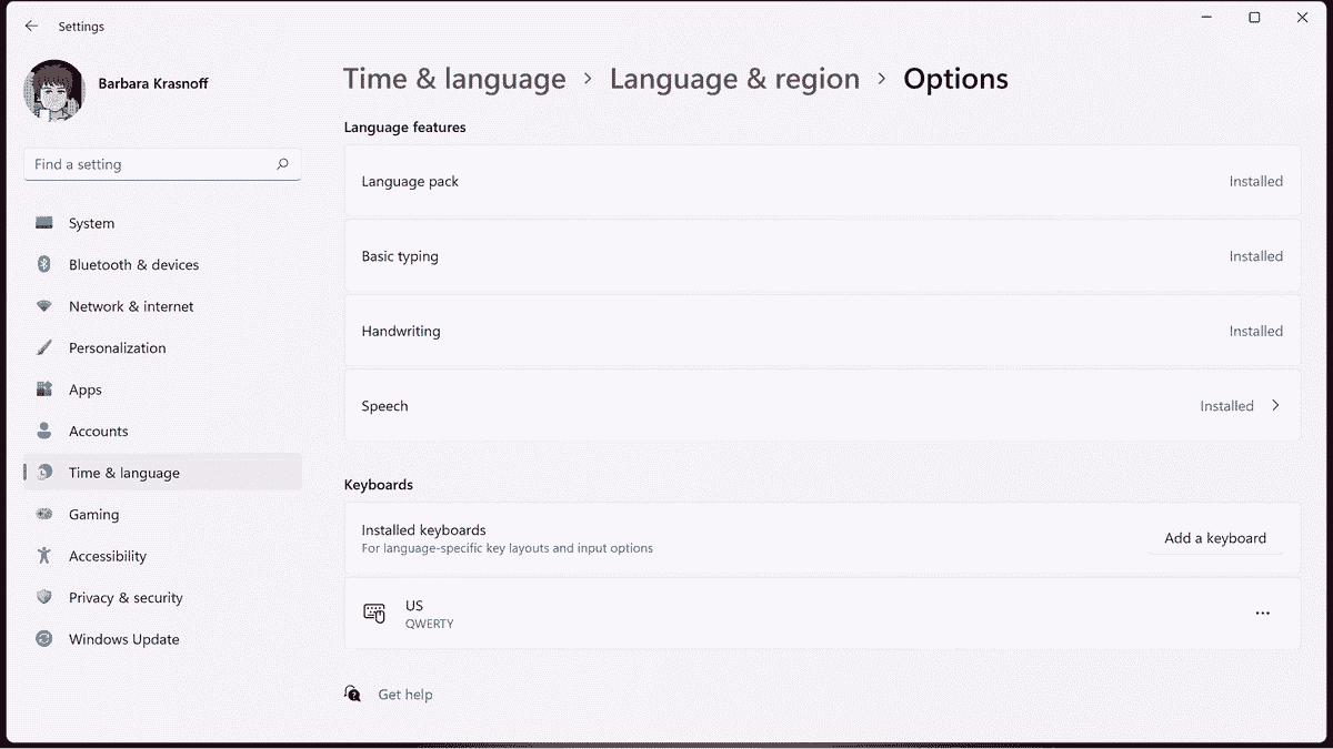 Yüklü klavyelerinizin listesini arayın.