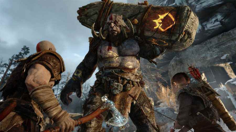 AMD FSR'yi destekleyen bir video oyunu olan God of War'dan bir ekran görüntüsü