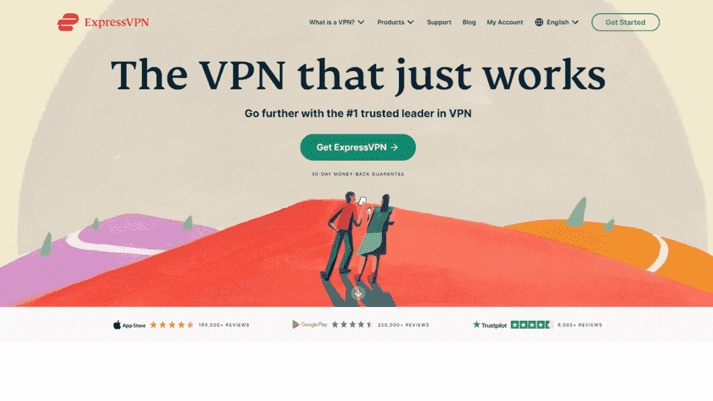 ExpressVPN web sitesi ana sayfası