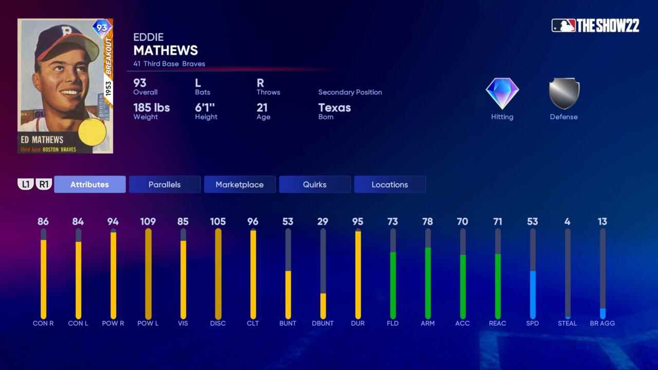 Bahar Temizleme patronu 1953 Breakout Eddie Mathews.