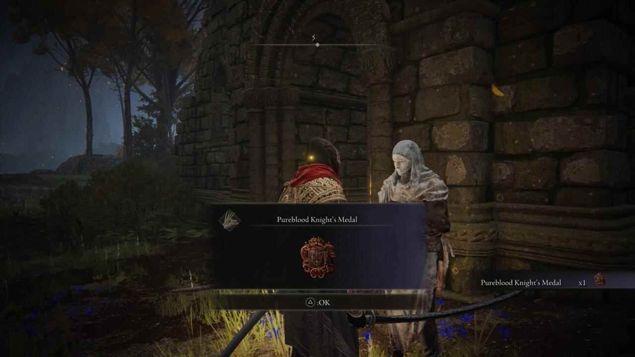 Pureblood Knight's Metal sizi herhangi bir yerden doğrudan Mohgwyn Sarayı'na ışınlayabilir.