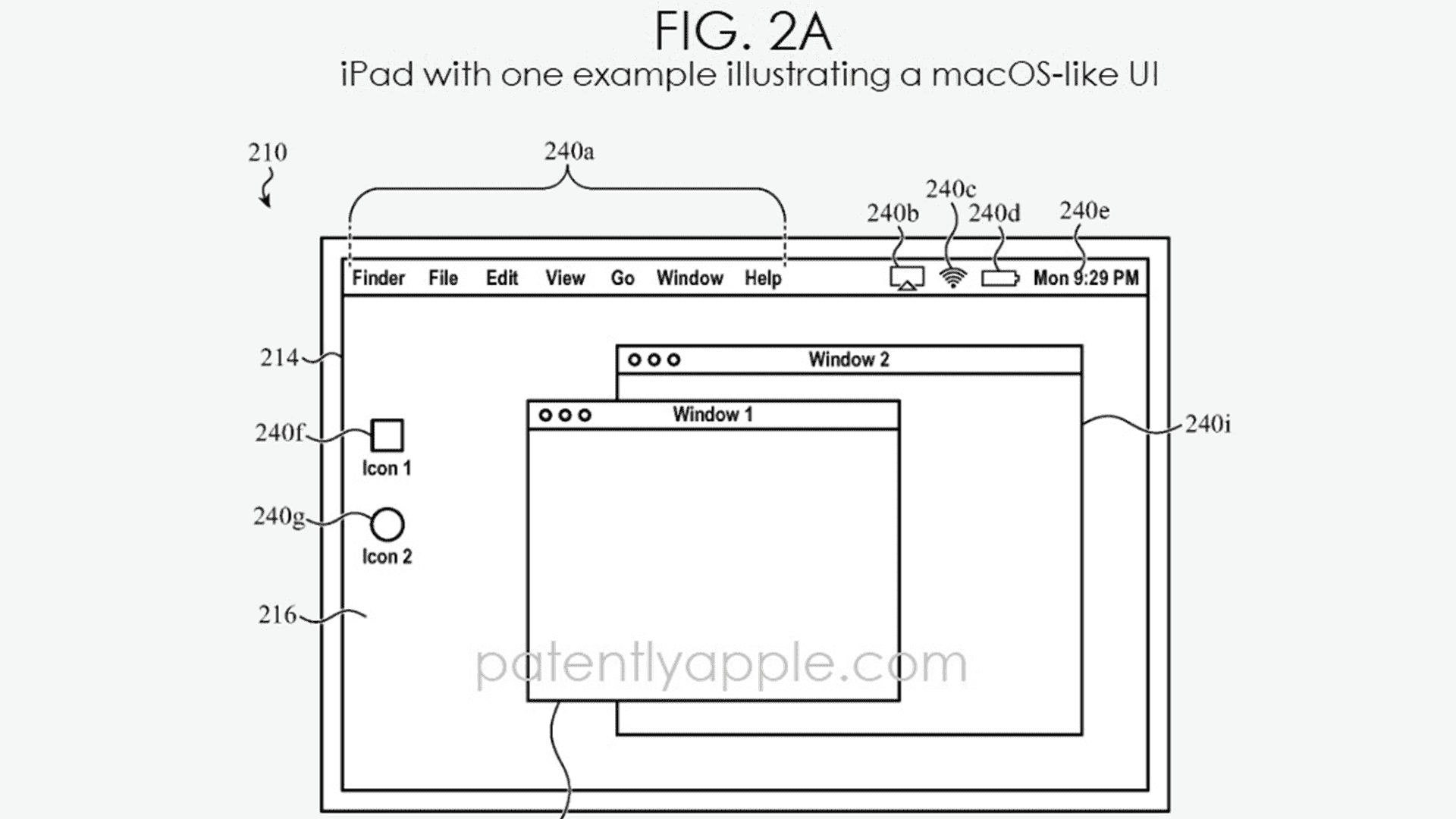 iPad'de macOS modunu gösteren patent