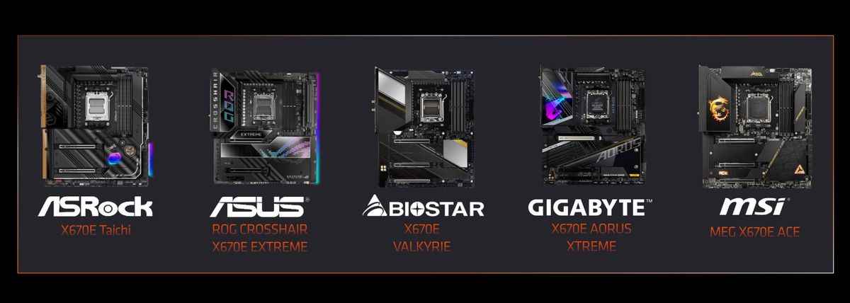 ASRock, Asus, Biostar, Gigabyte ve MSI, beklediğiniz gibi AM5 anakartlarına sahip olacak.