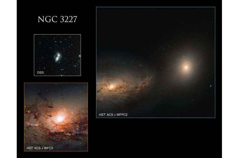 Hubble, kütleçekimsel olarak bağlı gökadaları NGC 3227 ve NGC 3226'yı yakaladı