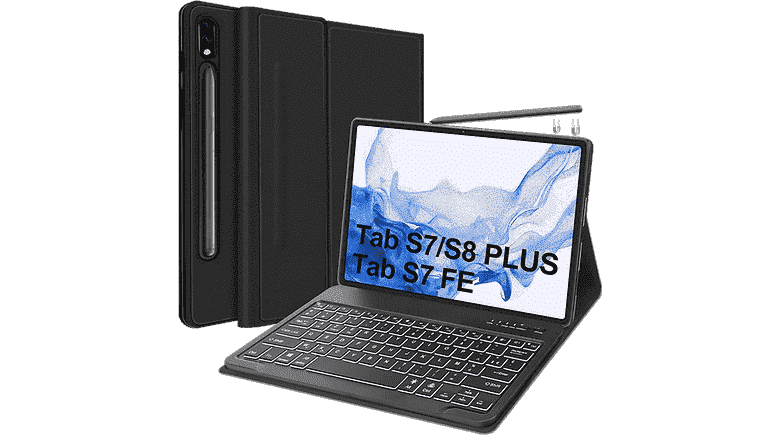 Galaxy Tab S7 ve S8 için Clavier retroéclairé Sengbrich