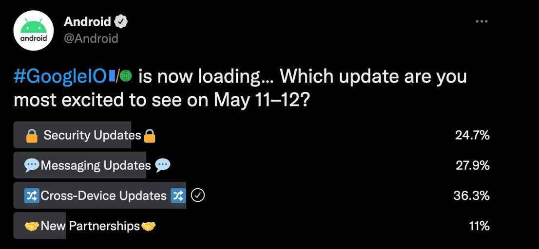 Twitter anketi, Android hayranlarının Google'ın Çarşamba gününden itibaren Google I/O'da duyurmasını istediklerini gösteriyor - Google, bu hafta Google I/O'da tartışılması muhtemel konuları açıklıyor