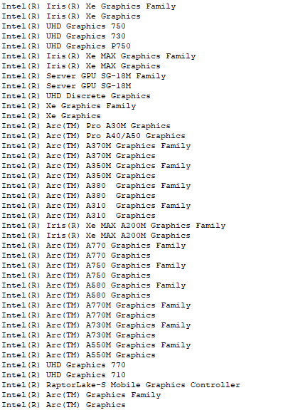 Intel Arc Sürücü Bilgisi