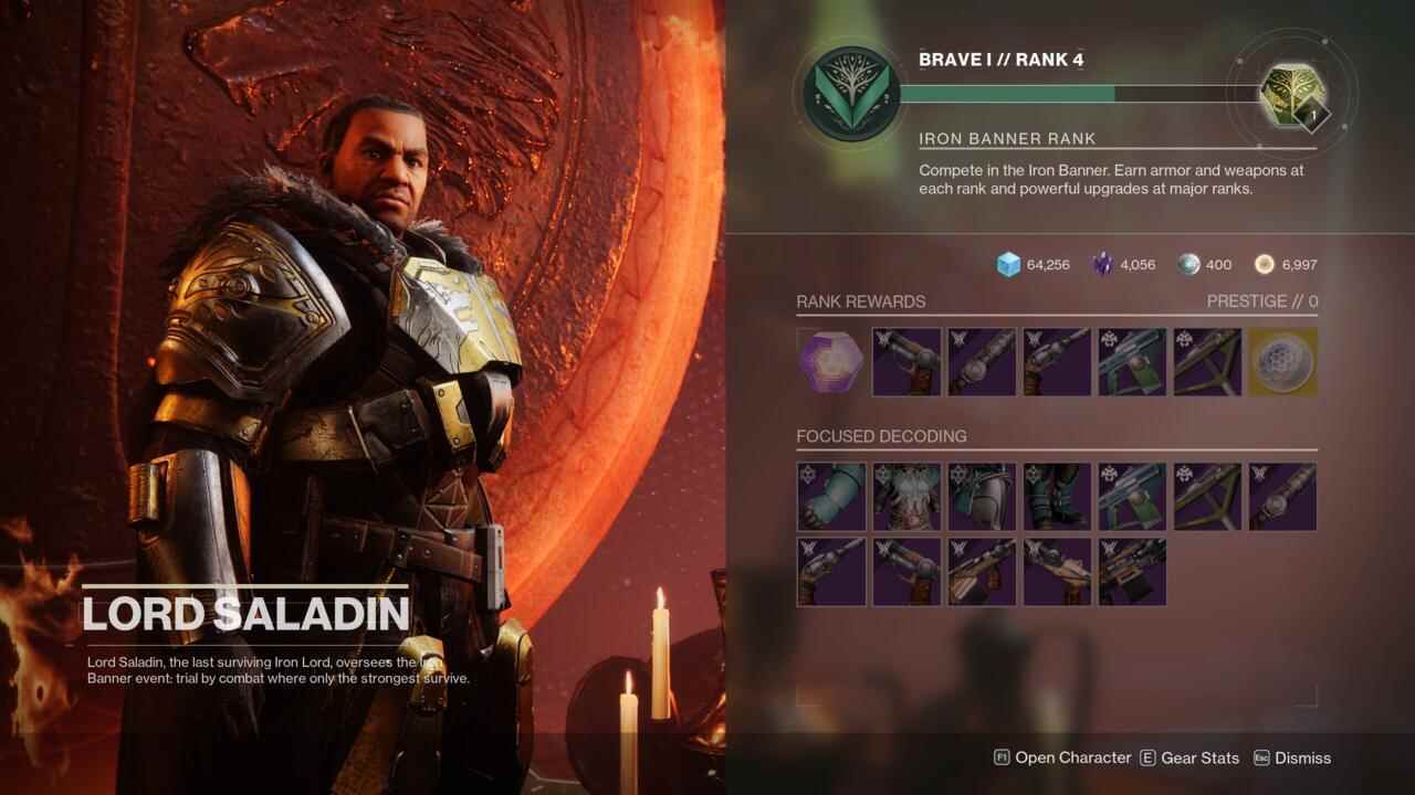 Iron Banner itibar derecenizi artırmak size, Saladin'den belirli silahlara ve zırhlara odaklanabileceğiniz veya Cryptarch'ta rastgele düşüşlere dönüştürebileceğiniz Iron Engrams kazandırır.