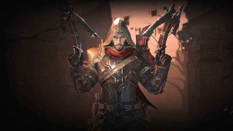 Demon Hunter Diablo Immortal sınıfının yakından görünümü