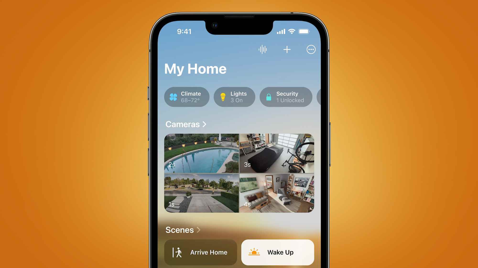 Apple Home uygulamasını gösteren bir iPhone